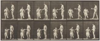 Animal Locomotion: Plate 450 – Woman brings a cup of tea; another woman takes the cup and drinks