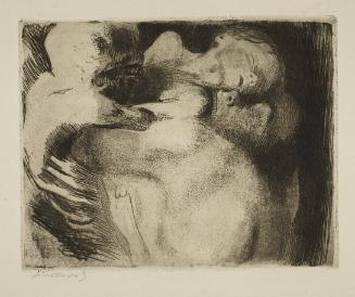 Tod und Frau mit das Kind ringend