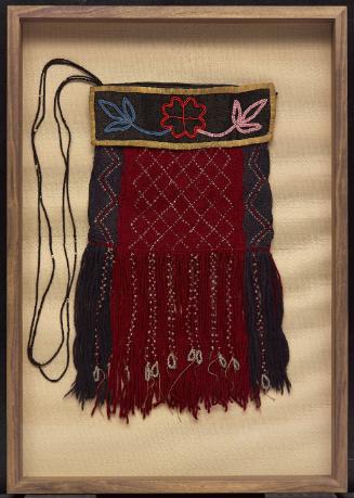 Anishinaabe finger-woven pouch