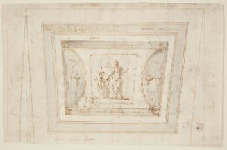Design for Part of a Ceiling (recto); Landscape with Six Figures (verso)