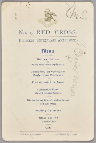 British nursing in Calais, photographs, postacards, etc.