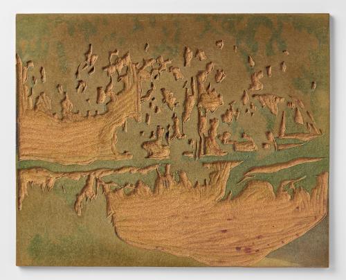 Linoleum block from Green and Gold