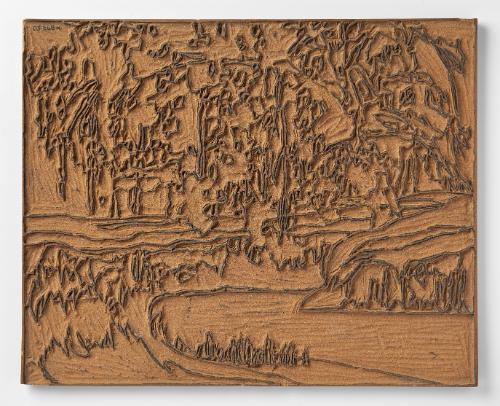 Linoleum block from Green and Gold