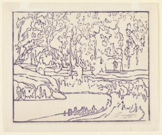 Linoleum print from Green and Gold