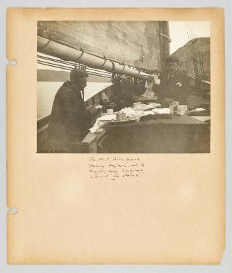 Mr. W.E. Nillis, expert mining engineer, and M. Naylor, having breakfast aboard "the Stellata" Page 22 of Newfoundland from Collection of Canadian albums compiled by Edith S. Watson
