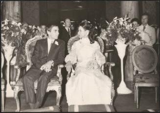 Actress Annabella Incontrera and film critic Guglielmo Biraghi on their wedding day, 1969