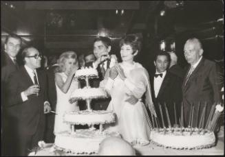 Actress Annabella Incontrera and film critic Guglielmo Biraghi son their wedding day, 1969
