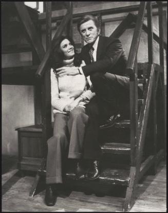 Florinda Bolkan and Kirk Douglas on the set of the film 'The Master Touch' 