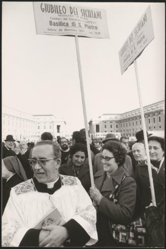 Cardinal Carpino leading a parade of religious Sicilians in Piazza San Pietro, Rome
