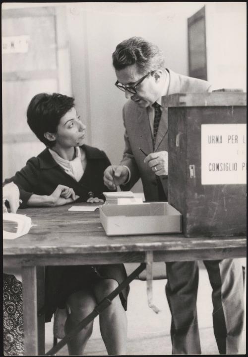 A polling station on election day