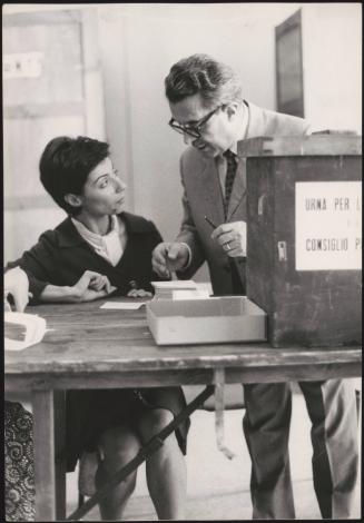 A polling station on election day