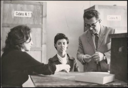A polling station on election day