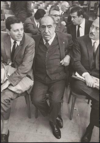 Giuseppe Lupis at a meeting for the PSI (Italian Socialist Party)
