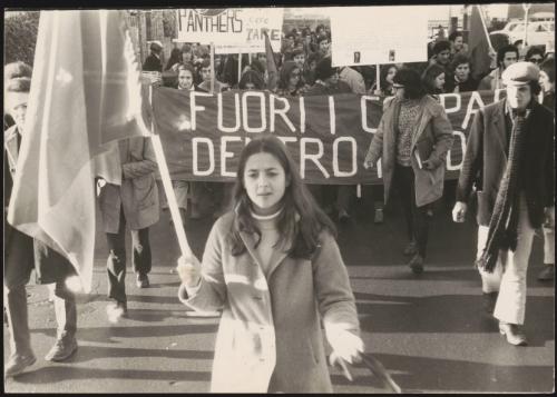 Students from Liceo Castelnuovo at a protest march together with the actor/director Italo Spinelli 