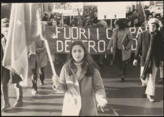 Students from Liceo Castelnuovo at a protest march together with the actor/director Italo Spinelli 