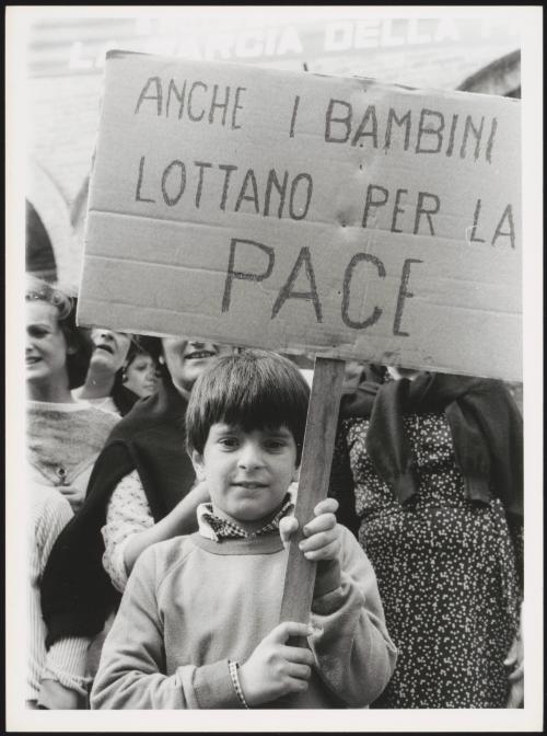 Children joining in an anti-nuclear protest 