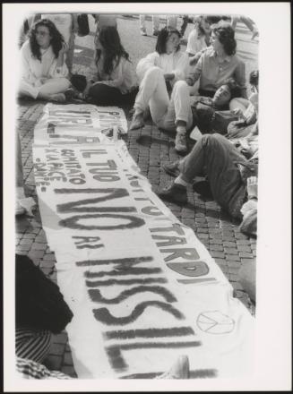 A group of high school students at a peace rally 