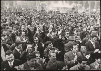 Striking tram driver's rally