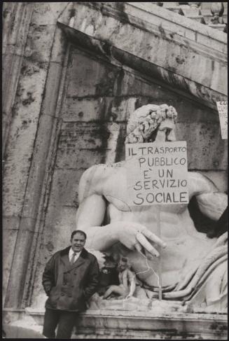 A protester during tram driver's strikes 
