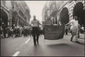 Members of the Garibadi Brigades at an anti fascist protest march, Genoa