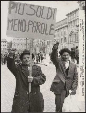 A protest march about flood damage