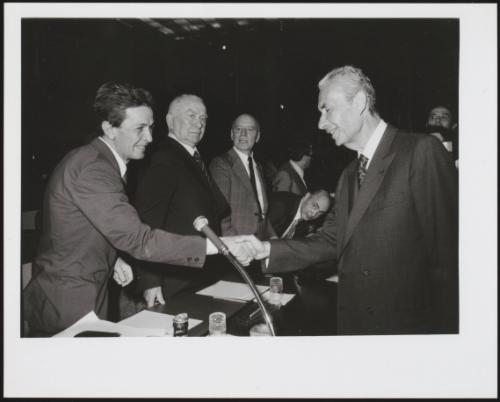Portrait of Enrico Berlinguer and Aldo Moro