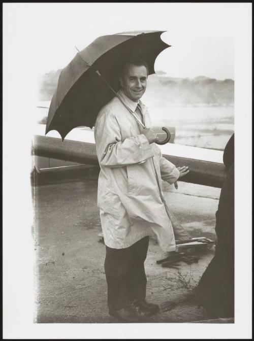 Michelangelo Antonioni during filming of L'Eclipse, 1961