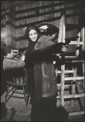 Vonetta McGee on an unspecified film set