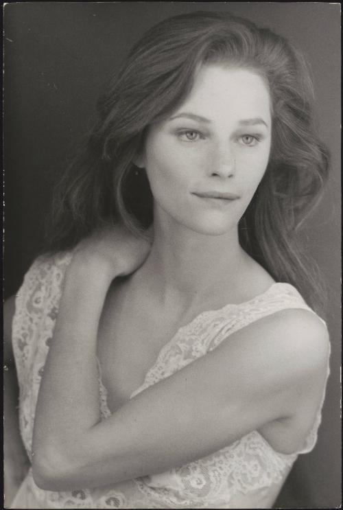 Charlotte Rampling on the set of the film "The Night Porter" 