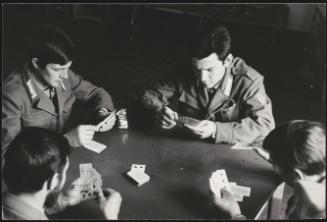 Soldiers playing cards 