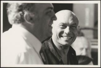 Yul Brynner laughing with Federico Fellini 