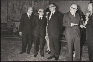 Kissinger and others including John Volpe and  Mariano Rumor 