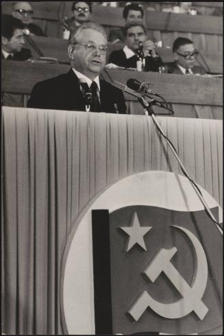 A speech is made by Andrei Kirilenko at the PCI congress, March 18th - 23rd 1975, Rome