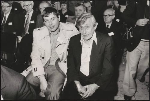 The Russian writer Victor Nekrasov with his son, c.1970-1980