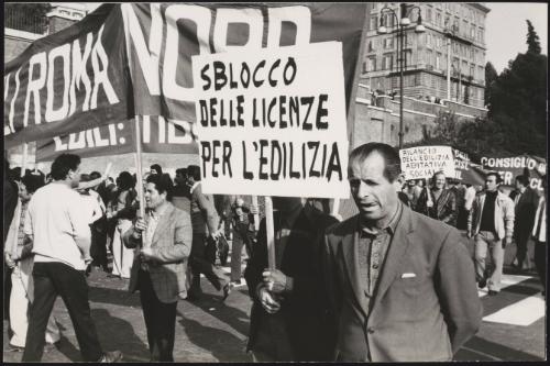 Construction workers protest 
