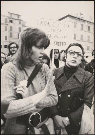 Jane Fonda at a feminist demonstration in Rome, February 1972