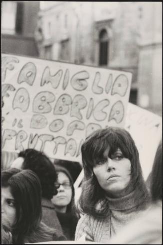 Jane Fonda at a feminist demonstration in Rome, February 1972