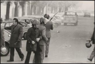 Riot Police organise on the street 