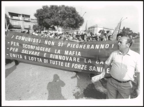 Communists at an anti Mafia rally