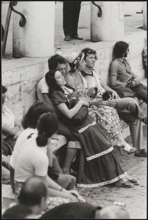 Couples relaxing near the Spanish Steps, Rome