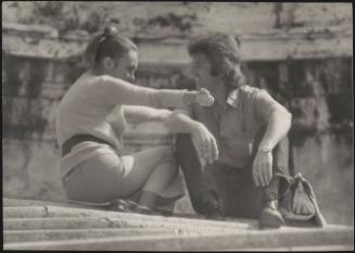 A couple on the Spanish Steps, Rome