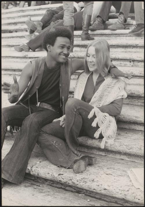 Young couple at the Spanish Steps, Rome