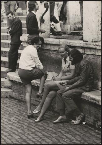Young people around the Spanish Steps area of Rome