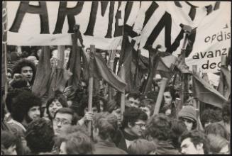 A demonstration of extra-parliamentary militants and members and supporters of Radio Onda Rossa, a militant radio run by 'Autonomia Operaia', another extra-parliamentary group