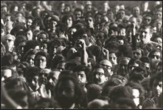 A crowd at a political rally