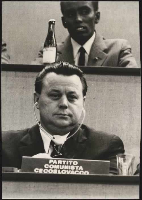 A representative of the Czechoslovak Communist Party at the thirteenth PCI Congress, in Milan 1972