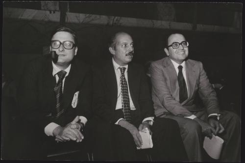 Portrait of Nino Andreatta with Brassini and Merloni 