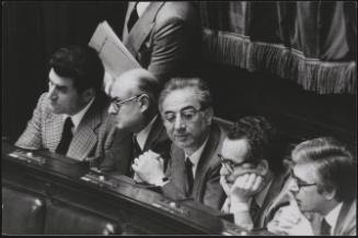 Christian Democrat Francesco Cossiga with other politicians 