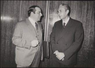 The Christian Democrat politician Aldo Moro  with Riccardo Misasi