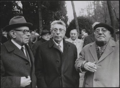 Three Italian Communist party politicians, from left, Girolamo Li Causi, Pietro Secchia and Umberto Terracini